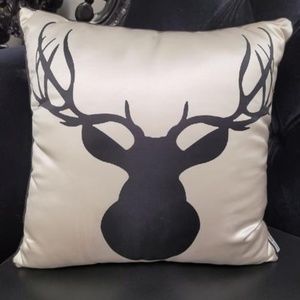 Silk Deer Head Accent Pillow